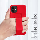 Case for iPhone 16 with Vertical Kickstand + Flexible Soft Liquid Silicone Protective Cover