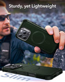 iPhone 16 Case Stand, 23FT Military Grade Drop Protection Heavy Duty Magnetic Phone Case Black