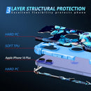 iPhone 16 Pro Case Glow Dark Three Layer Heavy Duty Shockproof Protection Hard Plastic Bumper+Soft Silicone Case