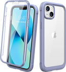 iPhone 16 Case, Full Body Rugged Case Touch Sensitive Anti - Scratch Screen Protector Pink