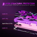 iPhone 16 Pro Case Glow Dark Three Layer Heavy Duty Shockproof Protection Hard Plastic Bumper+Soft Silicone Case