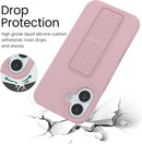 Case for iPhone 16 with Vertical Kickstand + Flexible Soft Liquid Silicone Protective Cover