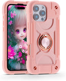 iPhone 16 Case 6.1 Inch Ring Stand Military Grade Drop Protection Full Body Rugged Heavy Duty Case Cover