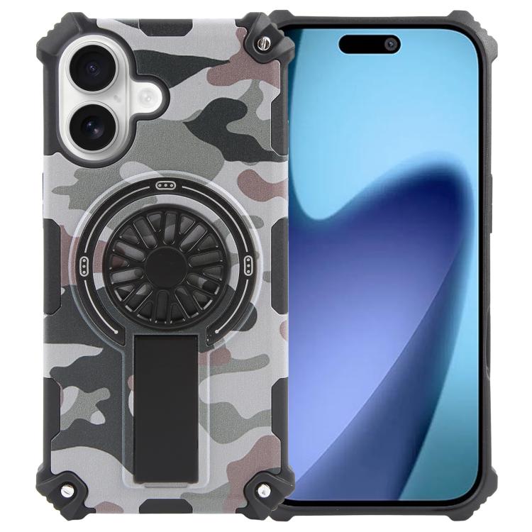 Camouflage Kickstand Rotating Shaft MagSafe Phone Case
