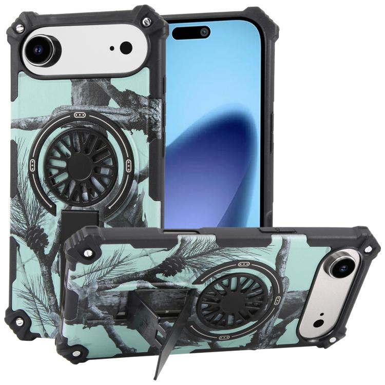 Camouflage Kickstand Rotating Shaft MagSafe Phone Case