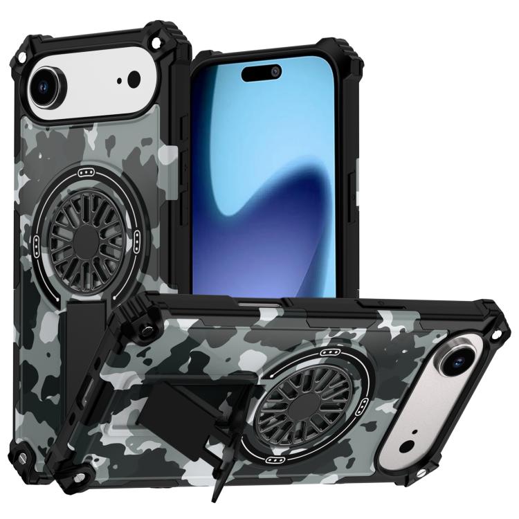 Camouflage Kickstand Rotating Shaft MagSafe Phone Case