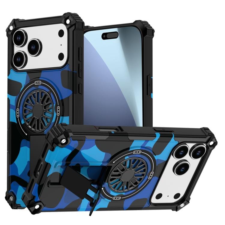 Camouflage Kickstand Rotating Shaft MagSafe Phone Case