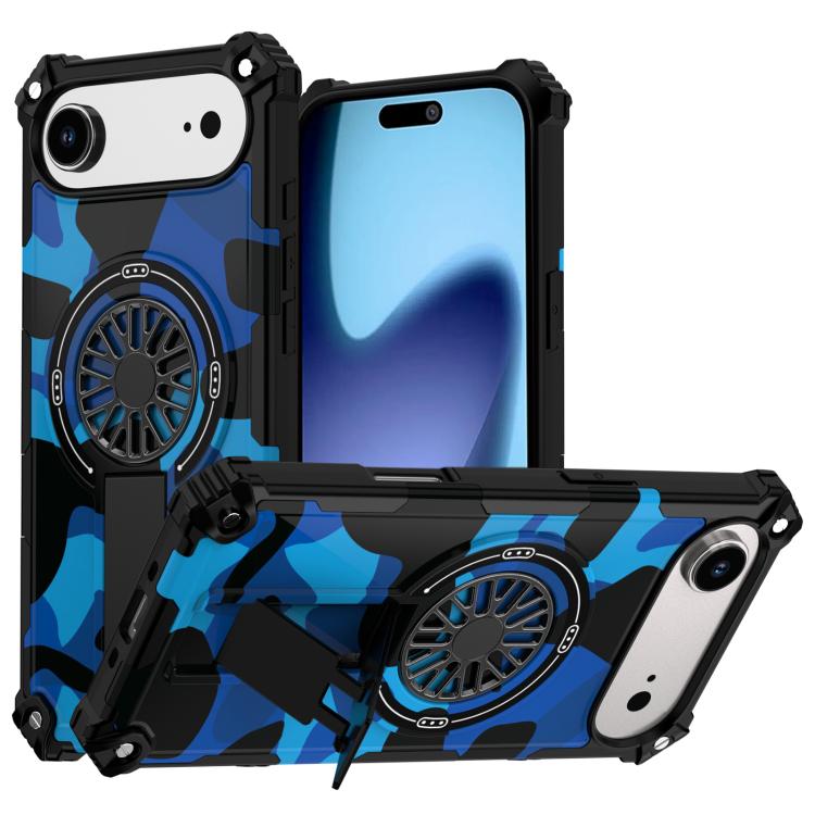 Camouflage Kickstand Rotating Shaft MagSafe Phone Case