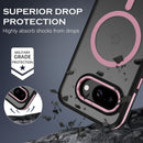 Case for Google Pixel 9A 6.2 Inch, Pixel 9A Phone Case Magnetic [Compatible with Magsafe] Slim Translucent Matte Men Women Girls Shockproof Protective Back Cover, Black/Hot Pink