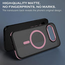 Case for Google Pixel 9A 6.2 Inch, Pixel 9A Phone Case Magnetic [Compatible with Magsafe] Slim Translucent Matte Men Women Girls Shockproof Protective Back Cover, Black/Hot Pink