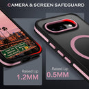 Case for Google Pixel 9A 6.2 Inch, Pixel 9A Phone Case Magnetic [Compatible with Magsafe] Slim Translucent Matte Men Women Girls Shockproof Protective Back Cover, Black/Hot Pink