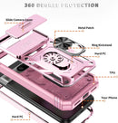 Case for Google Pixel 9A with Camera Cover & Magnetic Kickstand [2 Screen Protector],Military Shockproof Case for Google Pixel 9A 2025,Pink