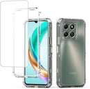 Case for Honor X6B, JDY - LX1 Case with Tempered Glass Screen Protector, Heavy Duty Full Body 3 Layer Protective
