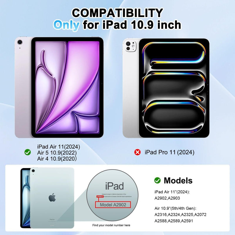Case for Ipad Air 11 - Inch M2 (2024), Ipad Air 5Th Gen (2022) 10.9 Inch with Pencil Holder - [Auto Wake/Sleep] Shockproof Protective Stand Case, Pink Gilded Gold