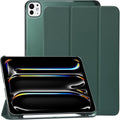 Case for Ipad Pro 11 Inch (M4) 2024/ Ipad Pro 11 5Th Generation, Slim Stand Hard Back Shell Protective Smart Cover with Pencil Holder, Auto Wake/Sleep (Dark Green)