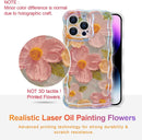 Case for Iphone 13 Pro Max, Colorful Retro Oil Painting Printed Flower Laser Glossy Pattern Cute