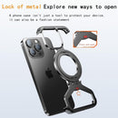 Case for Iphone 16 Pro Aluminum Metal Cover with Magnetic Ring 360° Rotating Kickstand