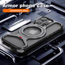 Case for Iphone 16 Pro Aluminum Metal Cover with Magnetic Ring 360° Rotating Kickstand