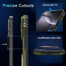 Case for Iphone 16 Pro with Slide Camera Cover+Screen Protector(2 Packs), Rotated Ring Kickstand Military