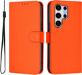 Case for Samsung Galaxy S26 Ultra Wallet Case with Card Holder Leather Flip Cover Kickstand Magnetic Closure Shockproof Women Men Cover for Samsung Galaxy S26 Ultra Orange YBM