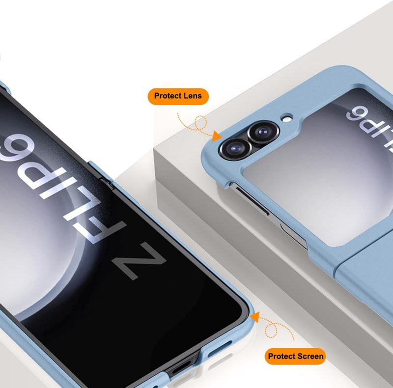 Case for Samsung Galaxy Z Flip 6 Case 2024 [Not Glass] PC Lightweight Ultra Thin Skin Feeling Z Flip 6 Case Matte Full Coverage anti Scratch anti Fingerprint for Samsung Galaxy Z Flip 6 Blue