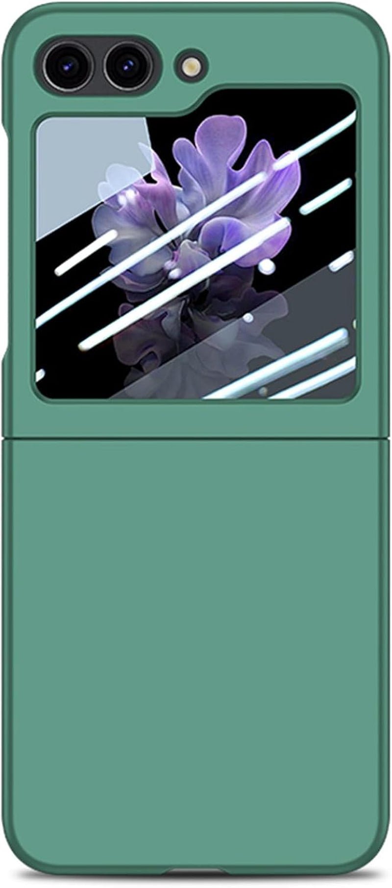 Case for Samsung Galaxy Z Flip 6 Case Built - In Tempered Cover Screen Protector Shockproof Full Body Matte Finish Phone Case Hard PC Ultra Thin Anti - Scratch Protective Case, Green