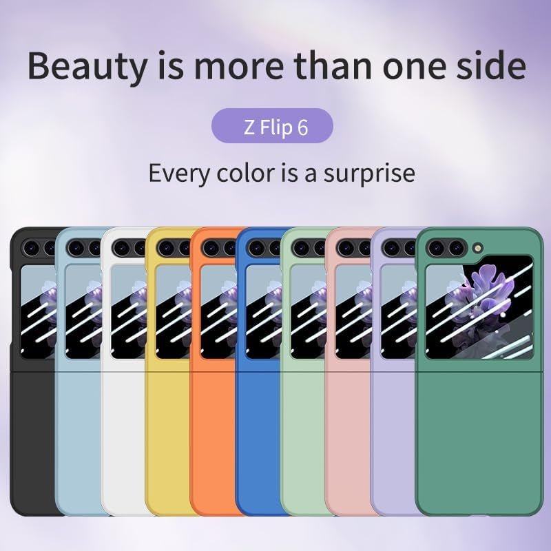 Case for Samsung Galaxy Z Flip 6 Case Built - In Tempered Cover Screen Protector Shockproof Full Body Matte Finish Phone Case Hard PC Ultra Thin Anti - Scratch Protective Case, Green