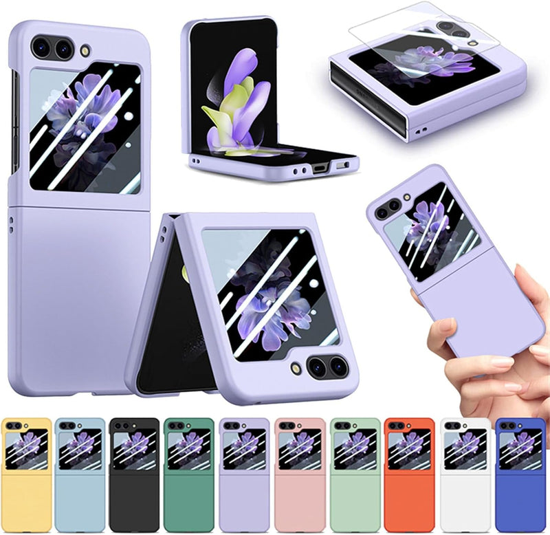 Case for Samsung Galaxy Z Flip 6 Case Built - In Tempered Cover Screen Protector Shockproof Full Body Matte Finish Phone Case Hard PC Ultra Thin Anti - Scratch Protective Case, Green