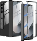 Case for Samsung Galaxy Z Fold 6 Case with Built - In Screen Protector & Kickstand, Magnetic Hinge Protection, Slim Shockproof Thin Protective Phone Full Cover for Galaxy Z Fold 6 5G Black