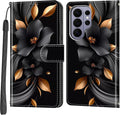 Case Wallet for Samsung Galaxy S26 Ultra, [Kickstand] 3 Card Holder Stand [Shockproof TPU Interior Shell], PU Leather Magnetic Protective Flip Cover, Rose Butterfly