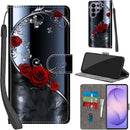 Case Wallet for Samsung Galaxy S26 Ultra, [Kickstand] 3 Card Holder Stand [Shockproof TPU Interior Shell], PU Leather Magnetic Protective Flip Cover, Rose Butterfly