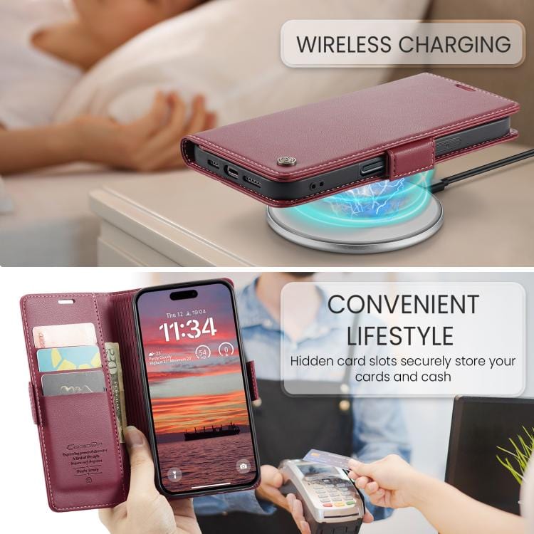 CaseMe 023 Butterfly Buckle Litchi Texture RFID Anti - theft Leather Phone Case