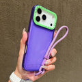 Color Contrast Lens Frame Transparent TPU Phone Case with Lanyard
