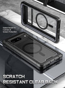 Compatible MagSafe Full Body Hybrid Shockproof Bumper Cover Case with Built - in Screen Protector, Black Clear