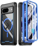 Compatible MagSafe Full Body Hybrid Shockproof Bumper Cover Case with Built - in Screen Protector, Black Clear