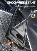 Compatible MagSafe Full Body Hybrid Shockproof Bumper Cover Case with Built - in Screen Protector, Black Clear