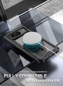 Compatible MagSafe Full Body Hybrid Shockproof Bumper Cover Case with Built - in Screen Protector, Black Clear