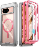 Compatible MagSafe Full Body Hybrid Shockproof Bumper Cover Case with Built - in Screen Protector, Black Clear