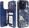 Compatible with Iphone 16 Pro 6.3" Wallet Case with Card Holder Slot Folio Flip PU Leather Kickstand