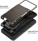Compatible with Iphone 16 Pro Case with Card Holder Dual Layer Heavy Duty Drop Protection
