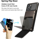 Compatible with Iphone 16 Pro Case with Card Holder Dual Layer Heavy Duty Drop Protection