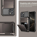 Compatible with Iphone 16 Pro Case with Card Holder Dual Layer Heavy Duty Drop Protection