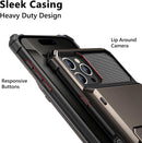 Compatible with Iphone 16 Pro Case with Card Holder Dual Layer Heavy Duty Drop Protection