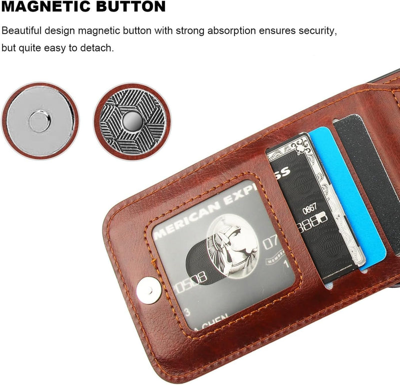 Compatible with Iphone 16E Case Wallet with Credit Card Holder, Flip Premium Leather Magnetic Clasp Kickstand Heavy Duty Protective Cover for Iphone 16E 6.1 Inch (Brown) - Gorilla Cases
