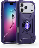 Compatible with Iphone 17 Pro Max Case 6.9 Inch with Ring Stand, Heavy - Duty Military Grade Shockproof Phone Kids Cover for Iphone 17 Pro Max (Rainbow Pink)