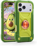 Compatible with Iphone 17 Pro Max Case 6.9 Inch with Ring Stand, Heavy - Duty Military Grade Shockproof Phone Kids Cover for Iphone 17 Pro Max (Rainbow Pink)