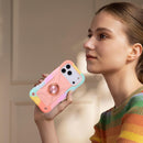 Compatible with Iphone 17 Pro Max Case 6.9 Inch with Ring Stand, Heavy - Duty Military Grade Shockproof Phone Kids Cover for Iphone 17 Pro Max (Rainbow Pink)