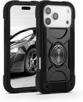 Compatible with Iphone 17 Pro Max Case 6.9 Inch with Ring Stand, Heavy - Duty Military Grade Shockproof Phone Kids Cover for Iphone 17 Pro Max (Rainbow Pink)