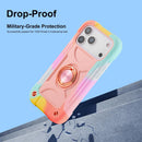 Compatible with Iphone 17 Pro Max Case 6.9 Inch with Ring Stand, Heavy - Duty Military Grade Shockproof Phone Kids Cover for Iphone 17 Pro Max (Rainbow Pink)