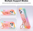 Compatible with Iphone 17 Pro Max Case 6.9 Inch with Ring Stand, Heavy - Duty Military Grade Shockproof Phone Kids Cover for Iphone 17 Pro Max (Rainbow Pink)